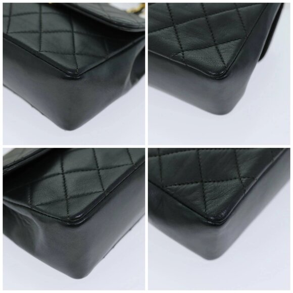 CHANEL Mini Matelasse Turn Lock Chain Bag Lamb Skin Black CC Auth 72435AV - Picture 15 of 15